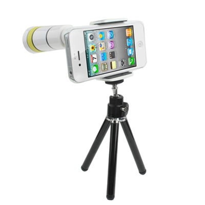 Белый гибкие обрабатывать 10 X телескоп IPhone камеру приводными для IPhone 4